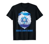 Drapeau juif en Forme de cœur du Lion d'Israël et étoile de David T-Shirt