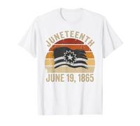 Drapeau Juin Noir Jour de la Liberté Juin 19 1865 Retro Pride T-Shirt Graphique avec Valeur