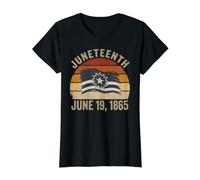 Drapeau Juin Noir Jour de la Liberté Juin 19 1865 Retro Pride T-Shirt Graphique avec Valeur