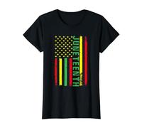 Drapeau Juneteenth Black Freedom 1865 T-Shirt Graphique avec Valeur
