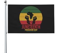 Drapeau Juneteenth Day Freedom 1865 91 x 152 cm, résistant aux UV, bannière saisonnière avec œillets en laiton, pour extérieur et intérieur