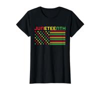 Drapeau Juneteenth - Histoire des Noirs - Droits Civils Africains T-Shirt Graphique avec Valeur, Femme, Noir, XS