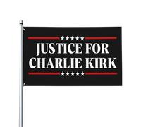Drapeau Justice For Charlie Kirk, A True Patriott Charliekirk Flag Rest In Peace Charlie 1993 2025 Drapeaux de jardin, Pray Justice Assassination Shooting Hero Freedom Merch, pour décoration de jardin