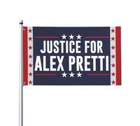Drapeau « Justice pour Alex Pretti » 2x3, bannière « Que Dieu bénisse Pretti », tapisserie pour festival, fête ou vacances (sans support).