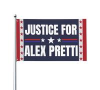 Drapeau « Justice pour Alex Pretti » 2x3, bannière « Que Dieu bénisse Pretti », tapisserie pour festival, fête ou vacances (sans support).
