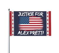Drapeau « Justice pour Alex Pretti » 3x5, bannière « Que Dieu bénisse Pretti », tapisserie pour festival, fête ou vacances (sans support).
