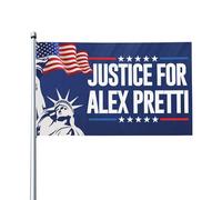 Drapeau « Justice pour Alex Pretti » 3x5, bannière « Que Dieu bénisse Pretti », tapisserie pour festival, fête ou vacances (sans support).