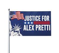 Drapeau « Justice pour Alex Pretti » 3x5, bannière « Que Dieu bénisse Pretti », tapisserie pour festival, fête ou vacances (sans support).