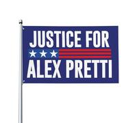 Drapeau « Justice pour Alex Pretti » 4x6, bannière « Que Dieu bénisse Pretti », tapisserie pour festival, fête ou vacances (sans support).