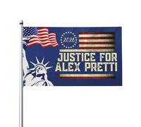 Drapeau « Justice pour Alex Pretti » 4x6, bannière « Que Dieu bénisse Pretti », tapisserie pour festival, fête ou vacances (sans support).