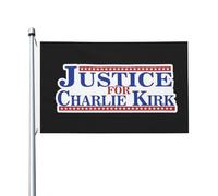 Drapeau « Justice pour Charlie Kirk » 90 x 150 cm avec 2 œillets métalliques, sans mât