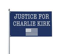 Drapeau « Justice pour l'Américain Charlie Kirk » double face, bannière extérieure pour maison 90 x 150 cm, tapisserie