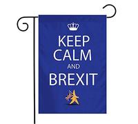Drapeau Keep Calm Brexit Sortie Concept Personnage Ue Étoile Marche Signes Symboles Royaume-Uni Abstrait Union Finance En Personnalisés Bannière De Drapeaux, Pour Jardin, D'Intérieur, 30x45cm