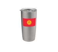 Drapeau kirghize du Kirghizistan Gobelet isotherme en acier inoxydable double paroi