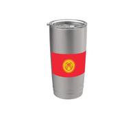 Drapeau kirghize du Kirghizistan Gobelet isotherme en acier inoxydable double paroi