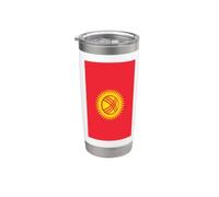 Drapeau kirghize du Kirghizistan Gobelet isotherme en acier inoxydable double paroi