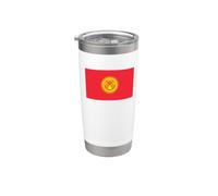 Drapeau kirghize du Kirghizistan Gobelet isotherme en acier inoxydable double paroi