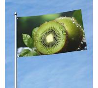 Drapeau kiwi vert de 0,9 x 1,5 m - Double face - Résistant à la décoloration - Bannière de vœux d'extérieur avec œillets en laiton pour intérieur et extérieur - Pour jardin, pelouse, cour, défilé
