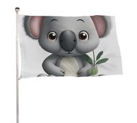 Drapeau koala de dessin animé 61 x 88,9 cm pour extérieur double face - Drapeaux de bienvenue - Bannière décorative pour cour, porche, pelouse