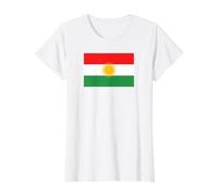 Drapeau kurde du Kurdistan T-Shirt Graphique avec Valeur, Femme, Blanc, M