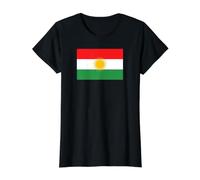Drapeau kurde du Kurdistan T-Shirt Graphique avec Valeur, Femme, Noir, S