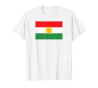 Drapeau kurde du Kurdistan T-Shirt Graphique avec Valeur, Homme, Blanc, L
