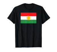 Drapeau kurde du Kurdistan T-Shirt Graphique avec Valeur, Homme, Noir, M
