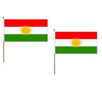 Drapeau Kurdistan 45x30cm HAMPE en bois - LOT DE 10 Drapeaux kurd 30 x 45 cm - AZ FLAG