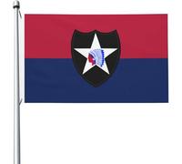 Drapeau La 2E Division D'Infanterie De L'Armée Américaine Drapeau Pirate Couleurs Vives Personnalisés Bannière, Pour Jardin, D'Intérieur, Balcon, 90x150cm