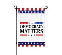 Drapeau « La démocratie compte » 30 x 45 cm (12 x 18 pouces), bannière double face, panneau de jardin (sans mât).