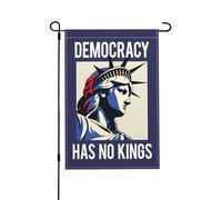 Drapeau « La démocratie n'a pas de rois » 30,5 x 45,7 cm. Aucun roi en Amérique depuis 1776. Nous, le peuple, FDT, 4 juillet, jour de l'indépendance, drapeaux de jardin, panneaux de jardin en toile de