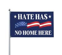 Drapeau « La haine n'a pas sa place ici » - Justice sociale et égalité - Bannière de jardin 90 x 150 cm (3 x 5 pieds) - Face simple