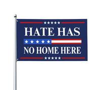 Drapeau « La haine n'a pas sa place ici » - Justice sociale et égalité - Bannière de jardin 90 x 150 cm (3 x 5 pieds) - Face simple