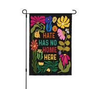 Drapeau « La haine n'a pas sa place ici » - Justice sociale et égalité - Bannière de jardin double face 30 x 45 cm
