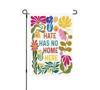 Drapeau « La haine n'a pas sa place ici » - Justice sociale et égalité - Bannière de jardin double face 30 x 45 cm