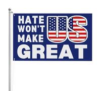 Drapeau « La haine ne nous rendra pas grands » 3 plis double face 3x5