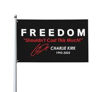 Drapeau « La liberté ne devrait pas coûter si cher ! » de Charlie Kirk pour les amateurs de chambre, bannière extérieu