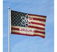 Drapeau « La science fait réfléchir l'Amérique » 90 x 150 cm, bannière double face de bienvenue pour jardin, décoration murale colorée pour chambre d'étudiant