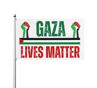 Drapeau « La vie à Gaza compte » Palestine libre Gaza Stop au génocide 90 x 150 cm Panneau de jardin