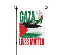 Drapeau « La vie à Gaza compte » Palestine libre Gaza Stop au génocide Panneau de jardin 30 x 45 cm Bannière double face Sans mât