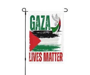 Drapeau « La vie à Gaza compte » Palestine libre Gaza Stop au génocide Panneau de jardin 30 x 45 cm Bannière double face Sans mât
