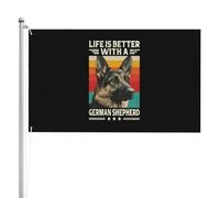 Drapeau La vie est plus belle avec un berger allemand Drapeaux 90X150cm
