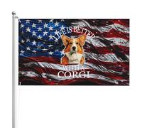 Drapeau La vie est plus belle avec un Pembroke Welsh Drapeaux 90X150cm | Décoratifs Bunting Personnalisée Drapeau Pirate pour Événements Bar Fête