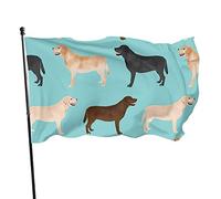 Drapeau labradors jaune chocolat noir pour chiens de laboratoire | 0,9 x 1,5 m | Couleurs vives imprimées, œillets en laiton, polyester de qualité