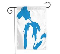 Drapeau Lac Great Silhouette, Voyages Sur Les Lacs, Géographie Du Michigan, Silhouettes Du Lac Érié, États-Unis, Lac Huron, Carte Diverse Drapeau De Bienvenue Bannière, Pour Balcon, 30x45cm