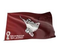 Drapeau La'eeb Qatar Coupe du Monde de la FIFA 2022 FONGWAN pour Jardin Decoration, 90x150 cm - Rouge Rouge G