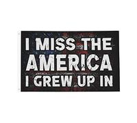 Drapeau L'Amérique Dans Laquelle J'Ai Grandi Me Manque. Drapeau Paysage 2 Œillets Métalliques Couleurs Vives Bannière À Œillets, Pour D'Intérieur, Balcon, Les Défilés, 90x150cm