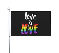 Drapeau L'Amour C'Est L'Amour Pride Rainbow Gay Double Face Bannière Œillets Métalliques Flag Pour Intérieur Patio Home 3X5Ft