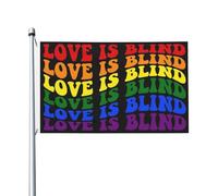 Drapeau L'Amour Est Aveugle, Rainbow De La Gay Pride Couture Double Face Flag Weather Resistant Drapeau Pirate Pour Intérieur Home Decor 3X5Ft