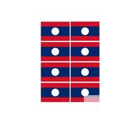 Drapeau Laos (8 Fois 9.5x6.3cm) - Sticker/Autocollant